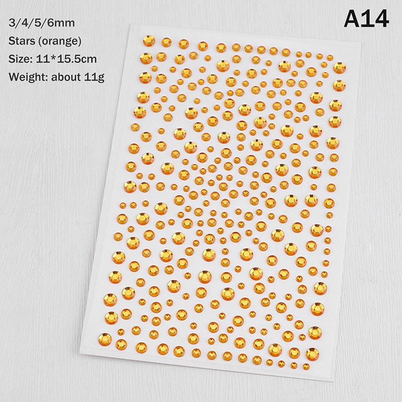 1 Sheet 3D Face Eye Party Makeup Tattoo Sticker Diamond  Sticker Self-Adhesive Mixed  Face Decoration Sticker
