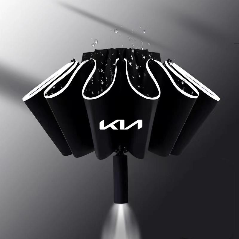 

2026 Hot Car Sticker Car Led Light Automatic Folding Windproof Sunshade Umbrella Sun Protection Umbrella For Kia Rio 3 4 K2 K3 X