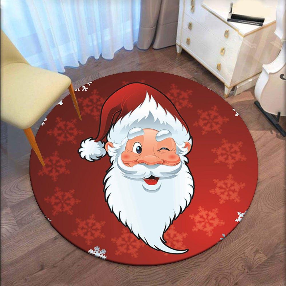 

Jolly Santa Claus Christmas OrnamentRound Non-Slip chair mat chair carpet for office Rugs for Office Decor Gift For Valentine s Day Mother s Day Hallo 80cm by 80cm