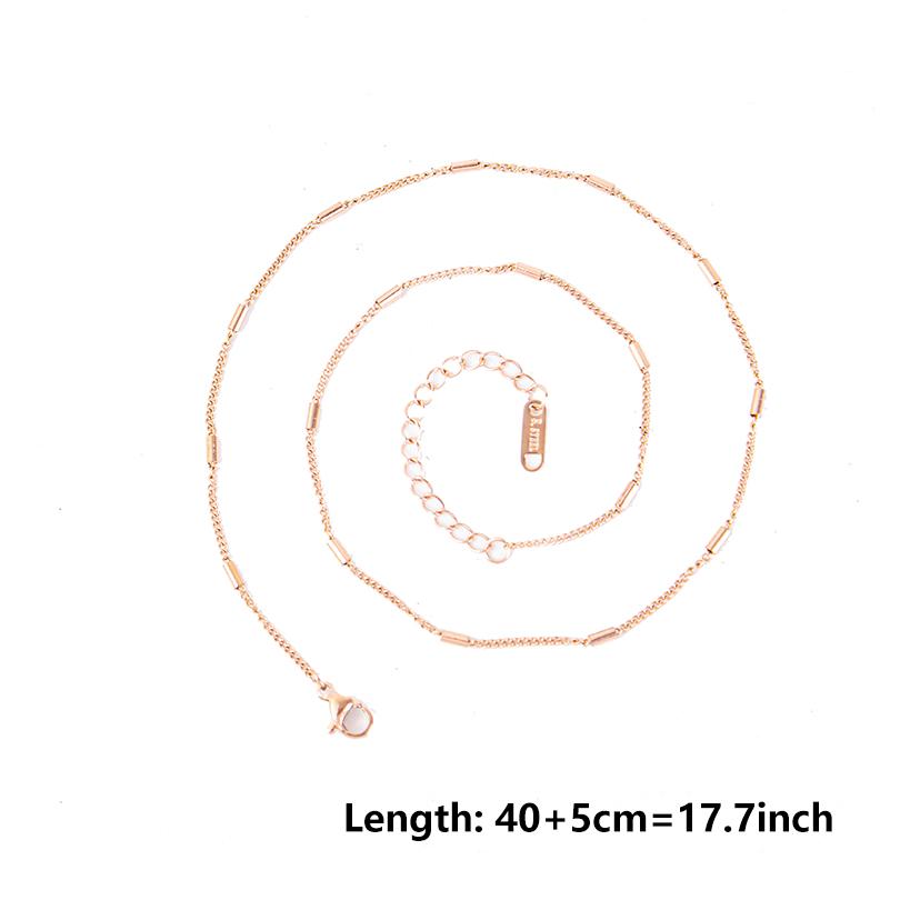1/5/10PCS Wholesale Middle Cross Chain Necklaces For Women Men Simple Jewelry On The Neck Stainless Steel Chains Thin Girl Colar