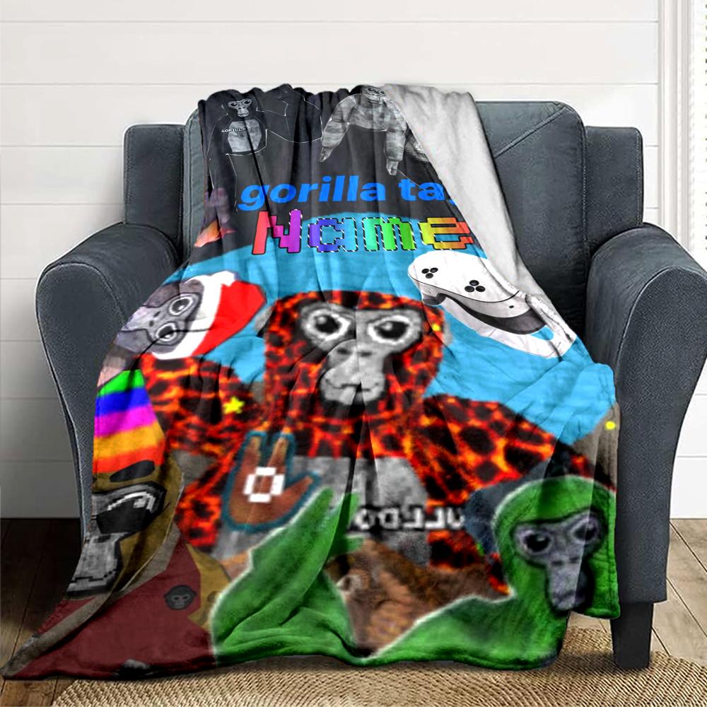 Custom Name Monkey Name Collage Party Blanket For Couch Bed Plush Cozy Fuzzy Blanket Super Soft Warm Blankets For Fall And Winter 091697