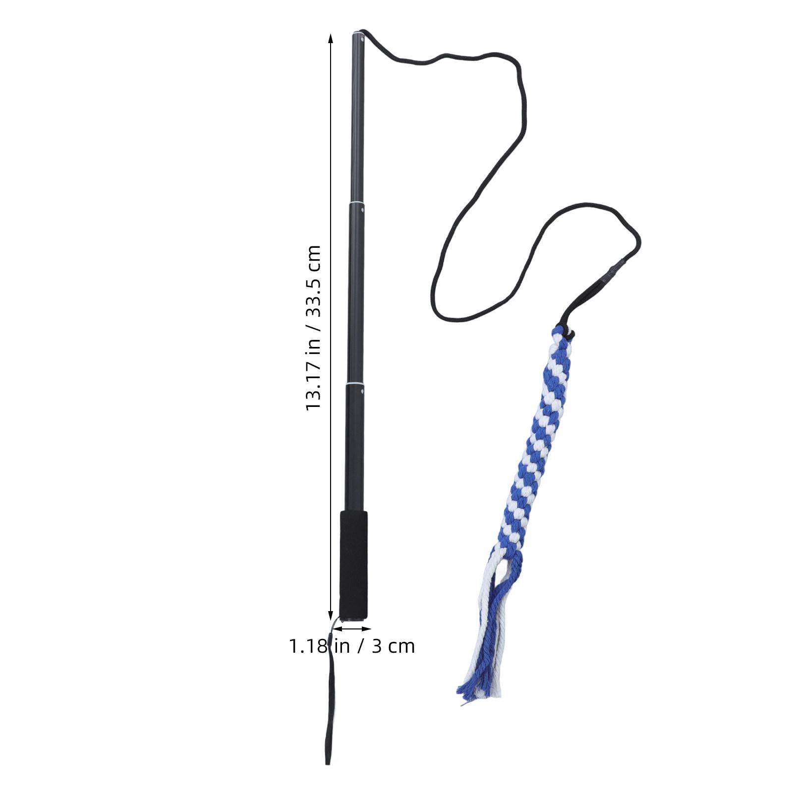 

Interactive Dog Flirt Pole Extendable Size S Cotton Rope Dangler Black for Training Healthy Pet Exercise Teaser