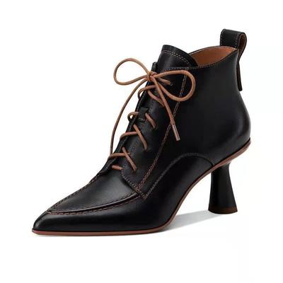 Mode Stiefeletten High Heels Damen Herbststiefel Winter Designer Elegant Mittelhoch Absatz Stripper Vintage Sexy Soziale Party Frau Nackt Büro