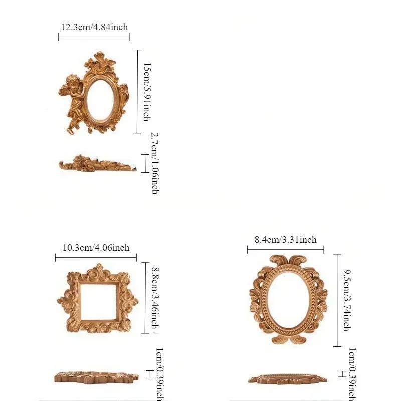 Cadouri creative de modă europeană, stil victorian, rășină retro, mini înger oval, ramă foto mică, accesorii, cadru de poziționare