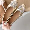 Fashion 2025 New Fashion Office Lady Shoes Women Flats Spring Summer Elegant Woman Single Shoes  Gold Silver Vintage Flats