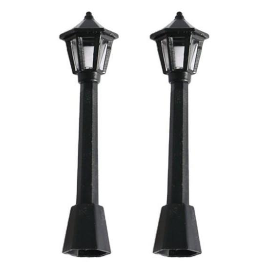 2Pcs Doll House Lamp Simple Lovely Smooth Dollhouse Lawn Light for Entertainment