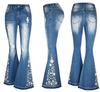 Women's 3D Embroidery Flare Jeans