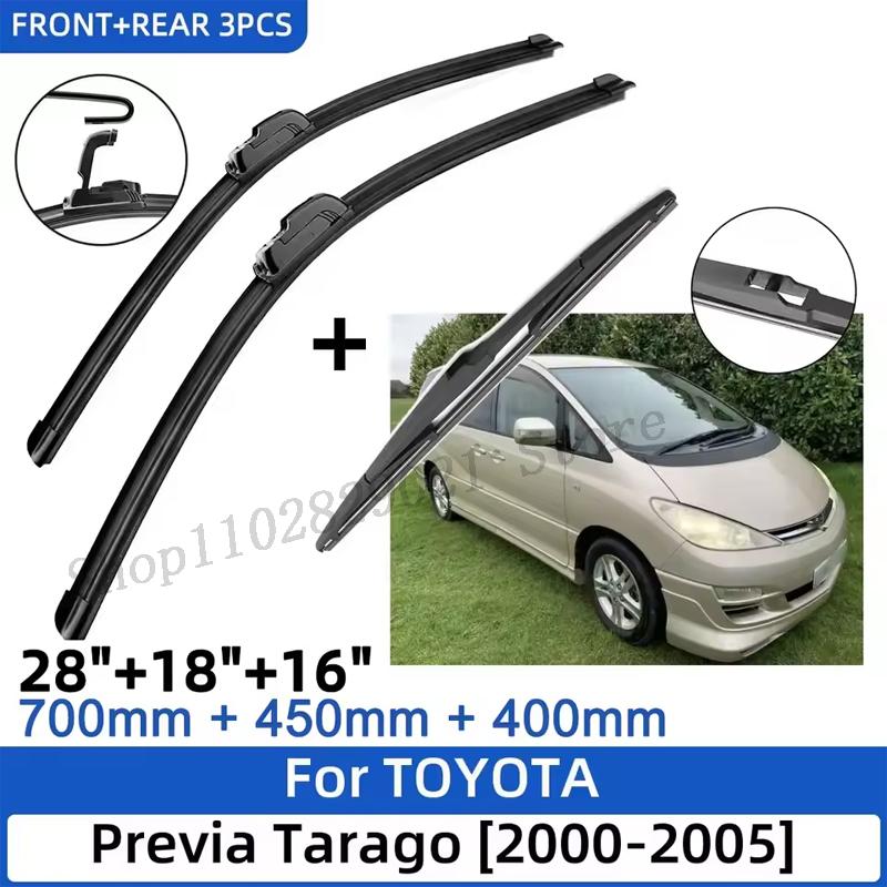 3PCS for TOYOTA Previa Tarago Estima 2000-2005 26"+18"+16" Front Rear Wiper Blades Windshield Windscreen Window Cutter