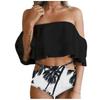Costum de baie bikini din două piese, volan spaniol, talie înaltă, mărimea L Costum de baie bikini din două piese, volan spaniol, talie înaltă, mărimea M