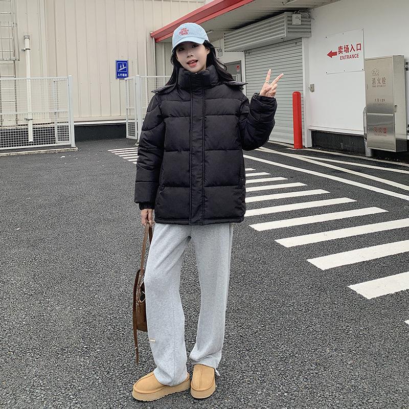 

2025 новая короткая пуховая хлопковая куртка утолщенная свободная с капюшоном зимняя куртка китайская драма стеганая куртка S чёрный