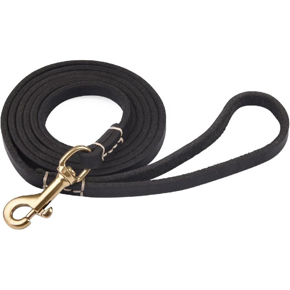 Dog Leash, 4ft 5ft 6ft Geniune Leather Dog Leash for Small Dogs, Dog Training Walking Running Brown 4FT чёрный