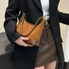 Retro Brown Chain Shoulder Bag Women Matte Patchwork Large Capacity Underarm Bag Ladies Fashion Versatile Commute Crossbody Bags