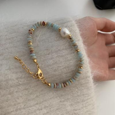 Bohemian Artificial Natural Stone Pearl Bracelet Antique Vintage Temperament Bracelet Fashion Versatile Jewelry