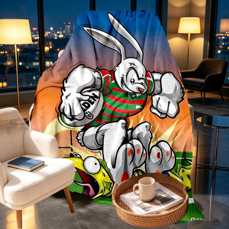 South Sydney Rabbitohs Print Blanket - Soft & Comfortable, for Bedroom, Travel, Sofa, Home Decoration - Birthday Christmas Gift for Friend