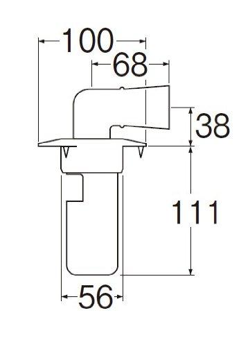 SANEI Washing Machine Drain Trap for VU Pipe, Nominal 50, JH550-50