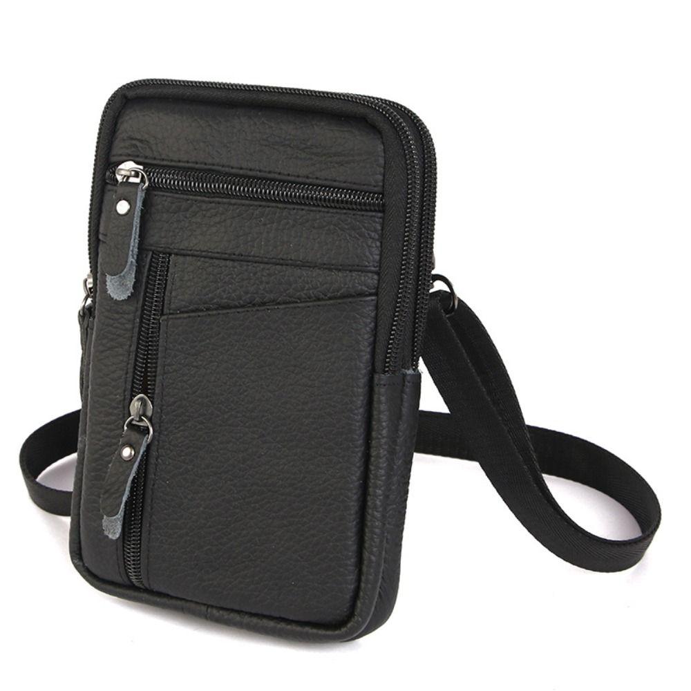 Genuine Leather Phone Chest Bag Large Capacity Messenger Bag Crossbody Phone Bag  Cell Phone