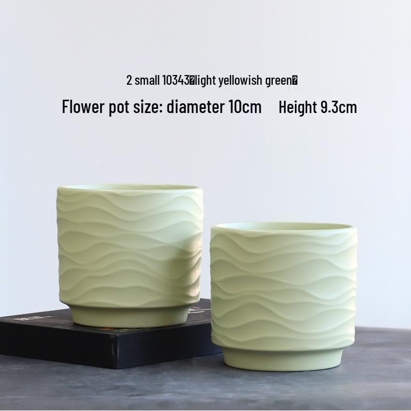 Nordic Minimalist Ceramic Flower Pot with Tray for Phalaenopsis, Orchid, and Succulent Plants