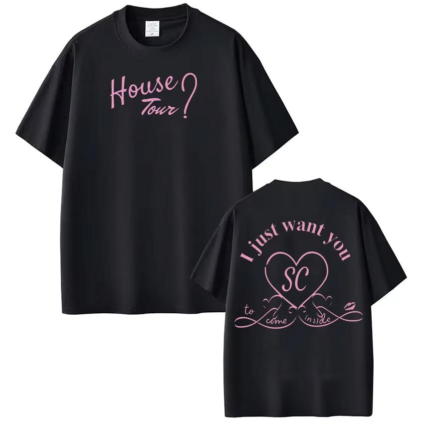 House Tour Sabrina Carpenter I Just Want You Fashion Print Tshirt Men Women pure Cotton Tshirts Summer Aesthetic Tshirts