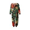 Parent Child Outfit - Christmas Print Family Matching Hooded Long Sleeved Zippered Jumpsuit Set