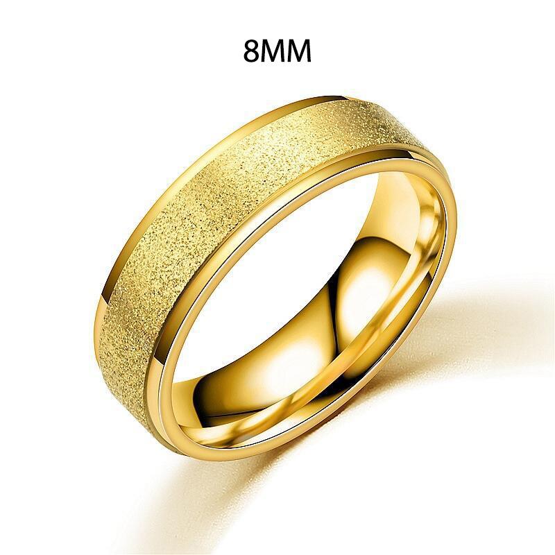 Matné nerezové prsteny šířky 4MM/8MM pro ženy Muže Jednoduchý matný prstenový pásek Módní Svatba Večírek Šperky Dárek