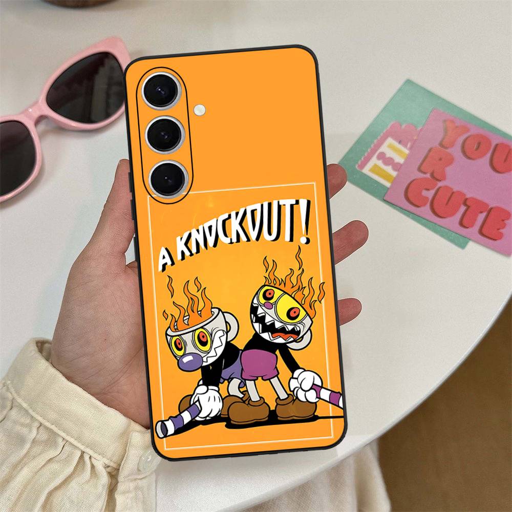 C-Cuphead Klasická hra Pouzdro na telefon Pro Samsung S 24 Fe 25 Ultra Plus 20 Lite 21 30 22 23 24 22 Ultra 5G Fundas