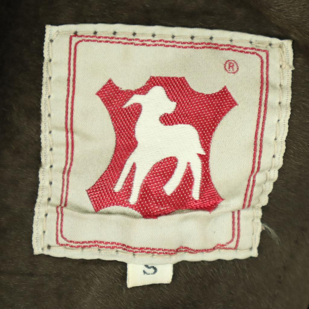 Made In Bulgaria Long Sleeve Mouton Coat S Brown Wool Women Used