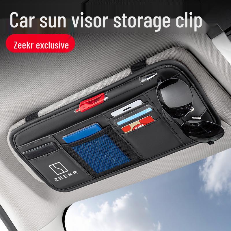 Zeekr 001/X/009 Car Sun Visor Multi-functional Glasses Clip & Storage Bag