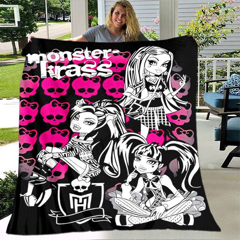 1pc Blanket Monster High1 Print Design, Lightweight Blanket for Sofa, Bed- Soft &Warm, Gift for All Seasons Like Christmas, Halloween