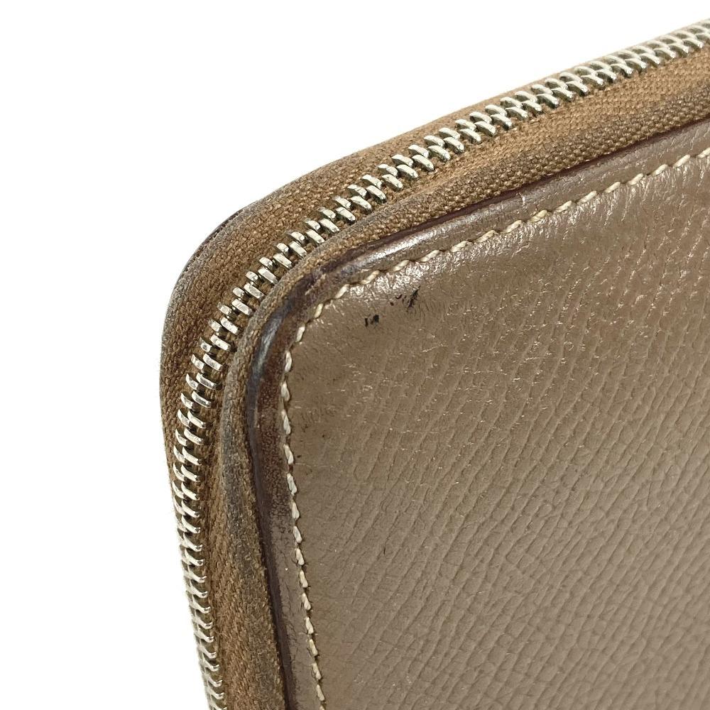 HERMES Azap Long Silk-In Wallet Zip Around Long Wallet Epsom Etoupe gray