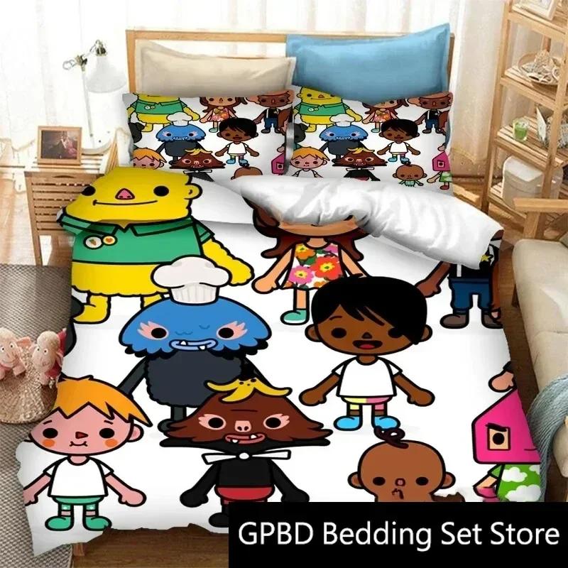 

3D Print Toca Life World Cartoon Comfortable Duvet Quilt Cover Pillowcase Bedding Set Children Bedroom Decoration Home Textile 70x133cm
