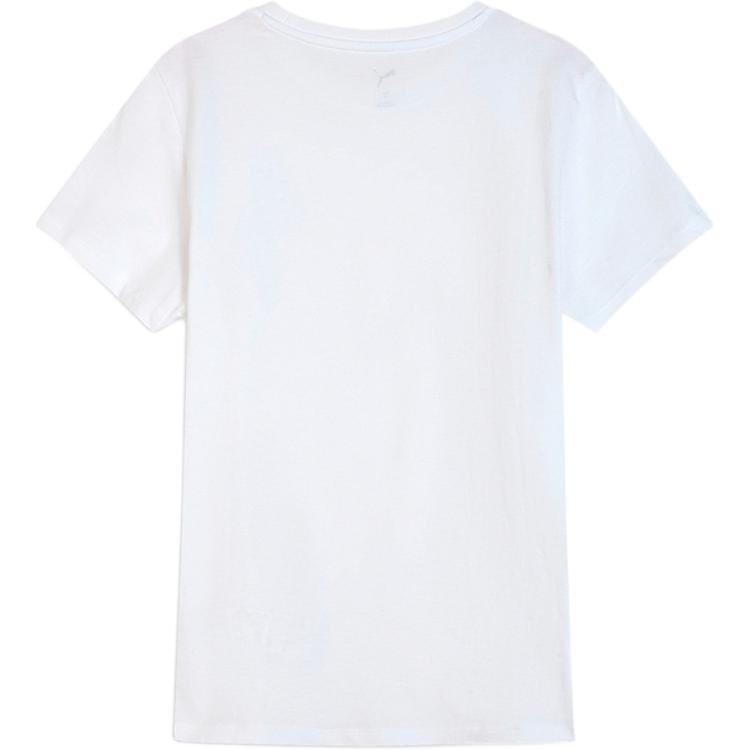 Puma Round Neck Sports Casual Fashion Comfortable Short Sleeve Drop Shoulder T-Shirt Women Tops White 690642-02