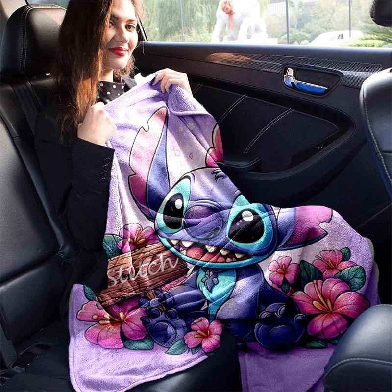 1pc Stitch Printing Blanket - Soft, All-Season Throw for Living Room, Bedroom,Travel