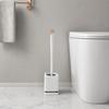 Wall Mounted Toilet Brush, Sanitary Toilet Scrubber with Hole-Free Design And Drainage Base, High-Density Bristles Non-Slip Handle Hygienic Cleaning