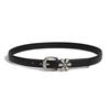Fashion Womens Flower Embossed Pu Belt With Zinc Alloy Pin Buckle For Casual Wear
