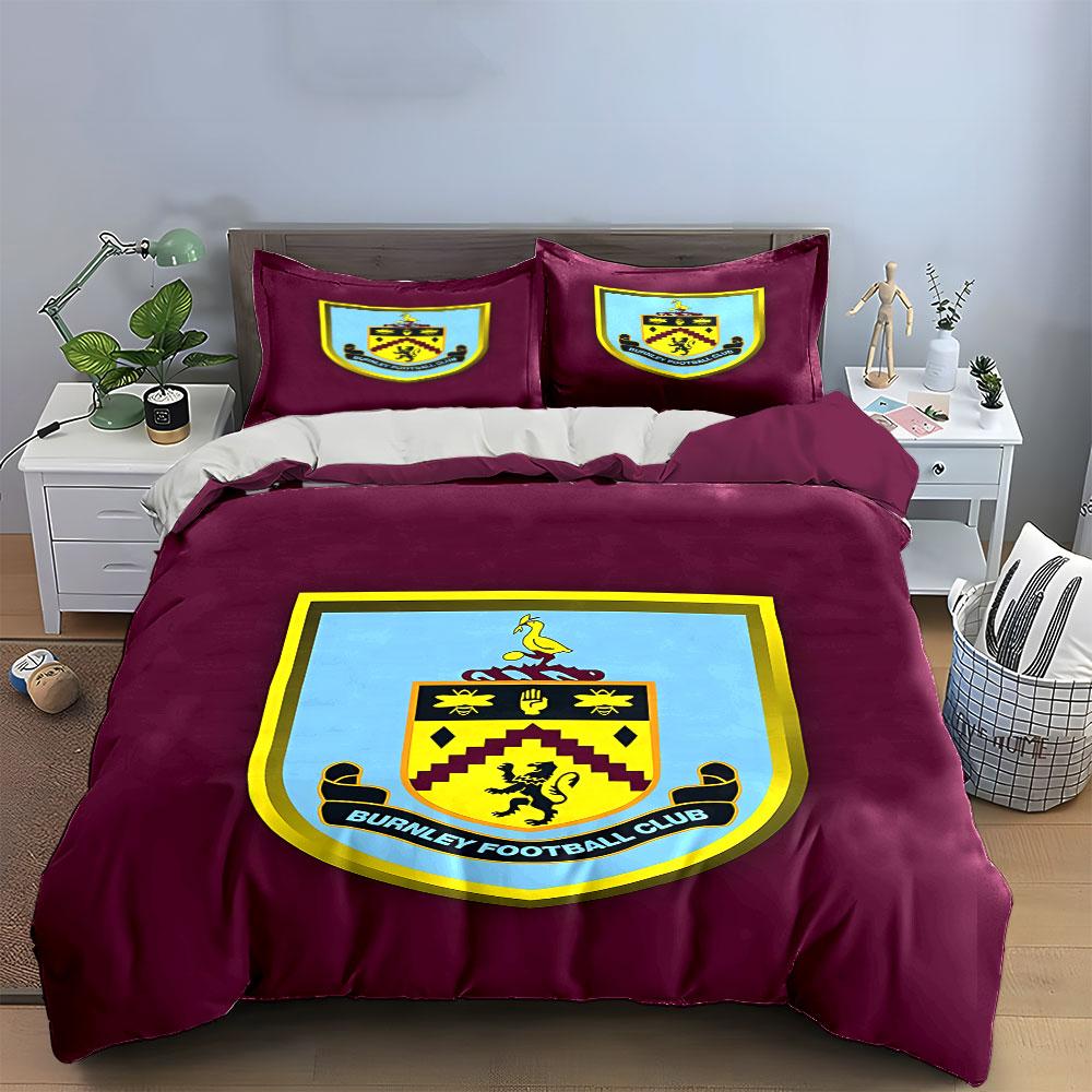 "Burnley FC Logo Bedding Set" Bedding Duvet Cover Set Duvet Cover Pillowcases (1 * Duvet Cover 2 * Pillowcases, Without Duvet Insert)