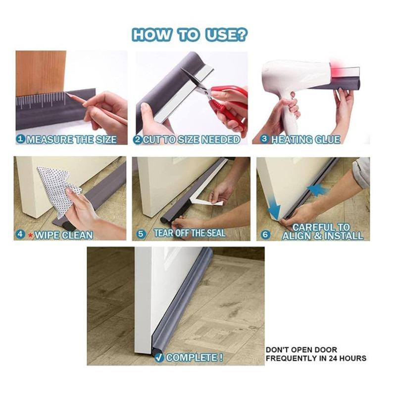 DIY Single Side Door Seam Draft Stopper Adjustable Wear-resistant Leather Door Seal Strip NEW High Quality Durable