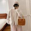 Golden Mink Fleece Imitation Mink Fur Coat Fur One-piece Stand-up Collar Short Environmentally Friendly Fur Women's Winter Fur Coat