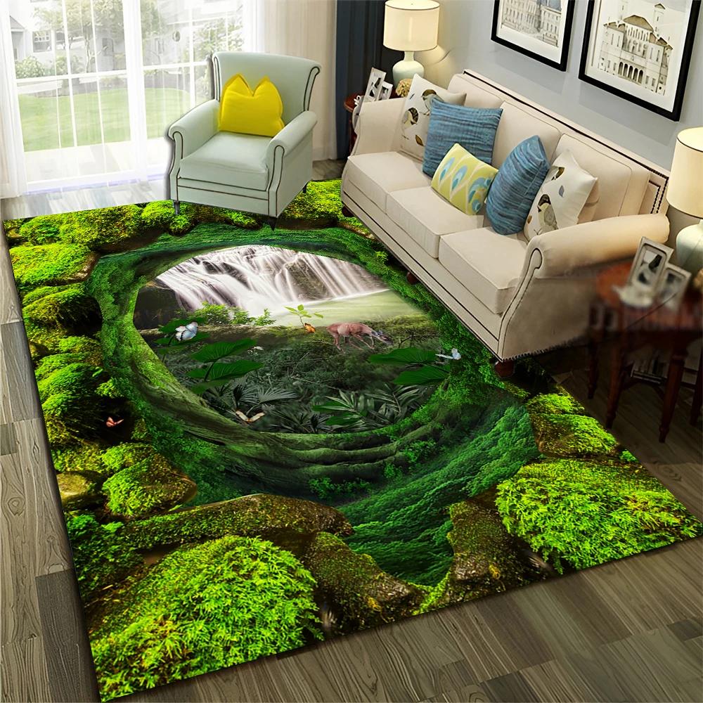 3D Illusion Vision Hallucination HD Carpet Rug for Home Living Room Bedroom Sofa Doormat Decor,Child Area Rug Non-slip Floor Mat