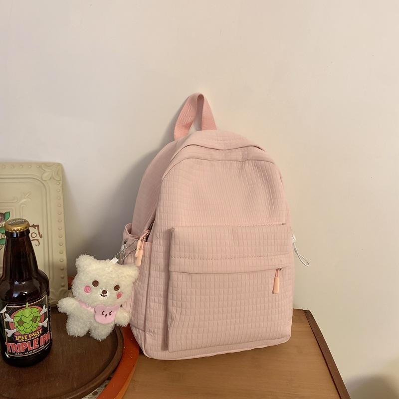 Schoolbag high-value backpack women's 1011 new casual simple large-capacity junior high school backpack commuting class schoolbag