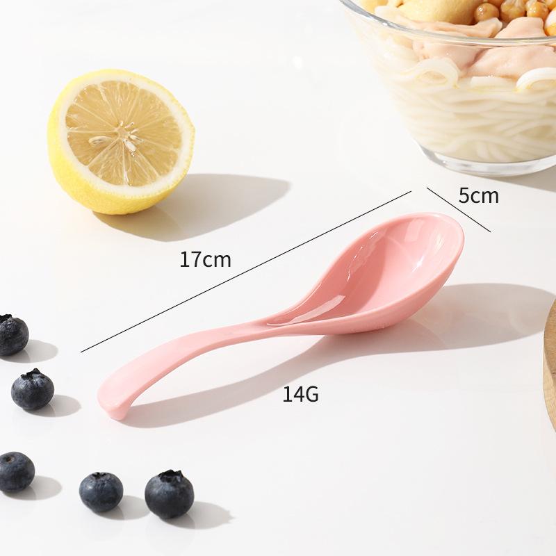 Spoon - Household High-temperature Resistant Anti-drop Clear Soup Deep-mouth Ramen Spoon, Rice Noodle Long-handled Plastic Soup Spoon