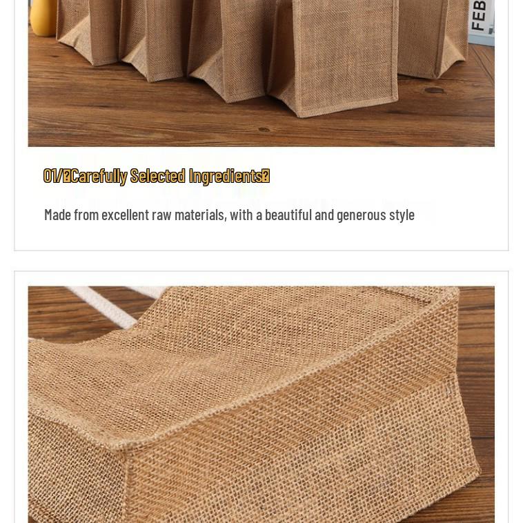 Sofort verfügbar Retro-Stil Jutebeutel - Jute-Einkaufstasche, Leinen-Geschenktasche, unbemalt