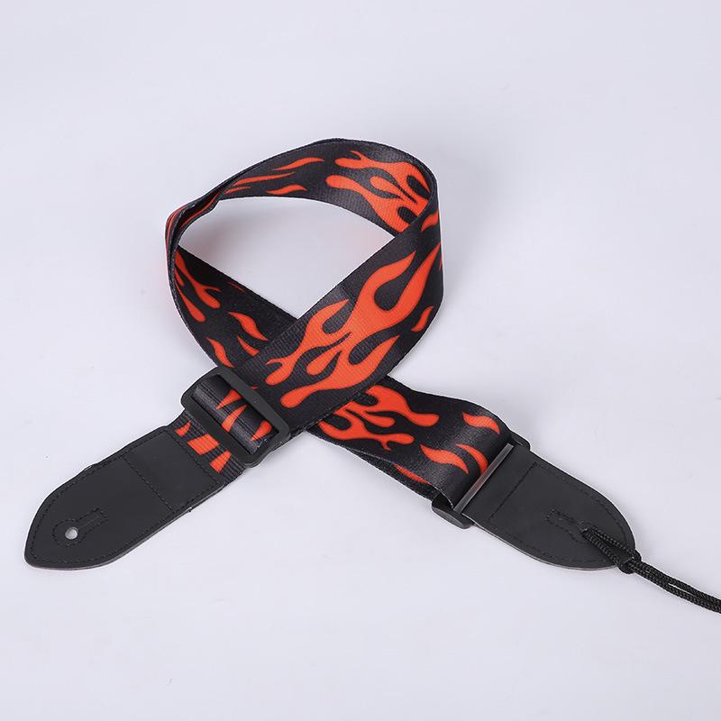 Ethnic Style Widened Wooden Guitar Shoulder Straps - Electric Guitar Polyester Printed Straps