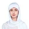 Muslim Fashion Solid Color Criss-Cross Head Wrap with Integrated Sandproof Scarf