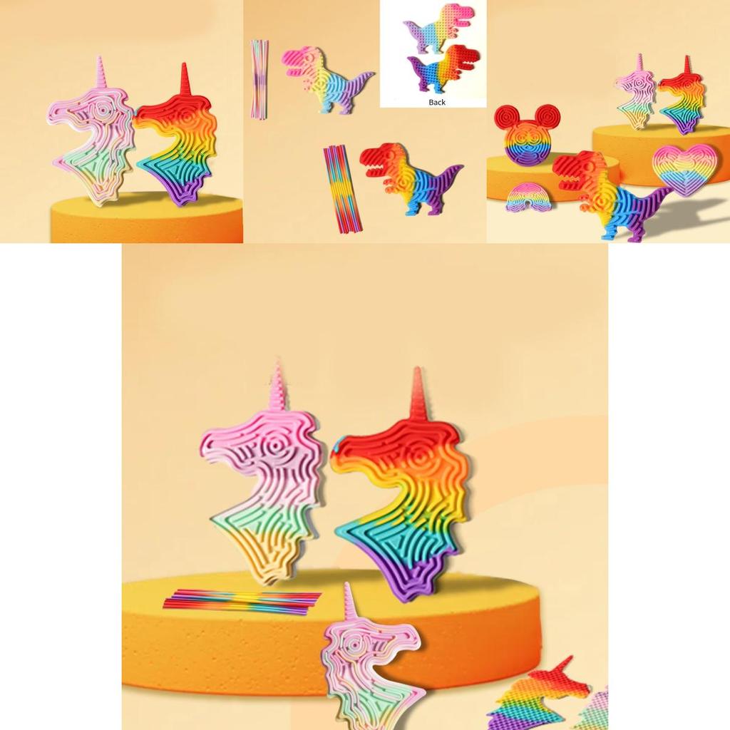 Colorful Silicone Sensory Activity Board For Kids With Unicorn Design For Stress Relief