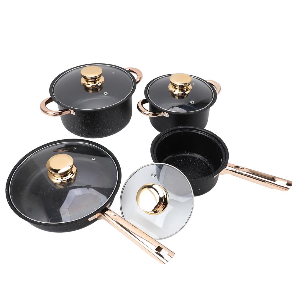 Cookware Set Anti Stick Good Heat Conductivity Stainless Steel Maifan Stone Coating Frying Pan Milk