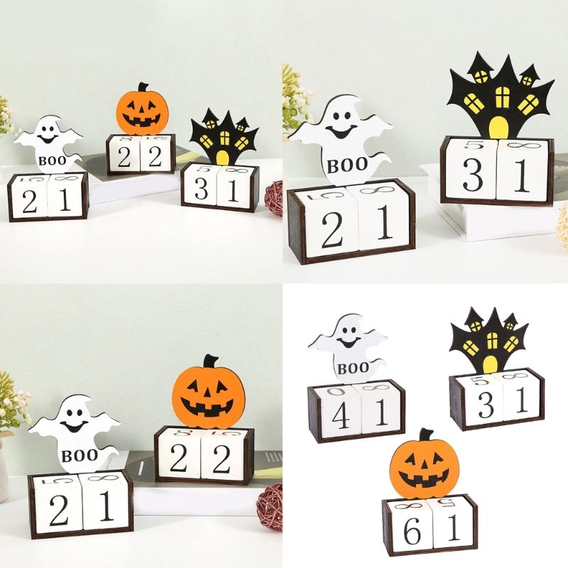 Stylish Halloweens Party Countdown Calendar Sturdy Wood Decoration for Festival Atmospheres in Homes and Schools