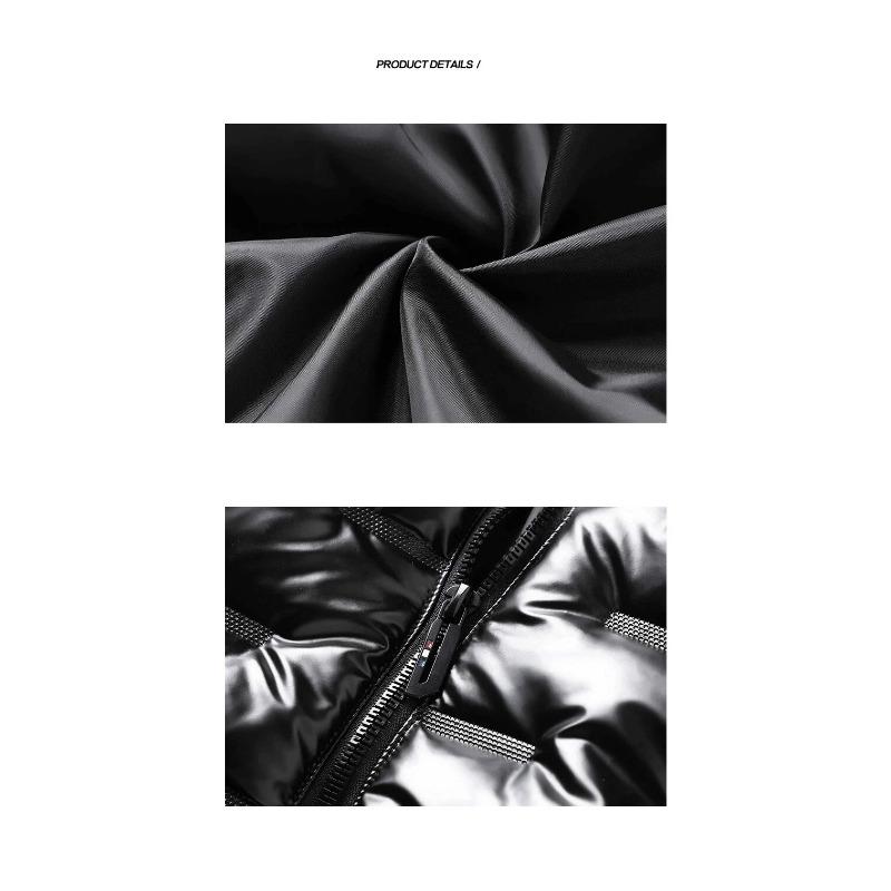 Verdickte warme wasserdichte winddichte Daunenjacke Neue Winter Herren Kapuzen Schwarz Mode Kaltmantel