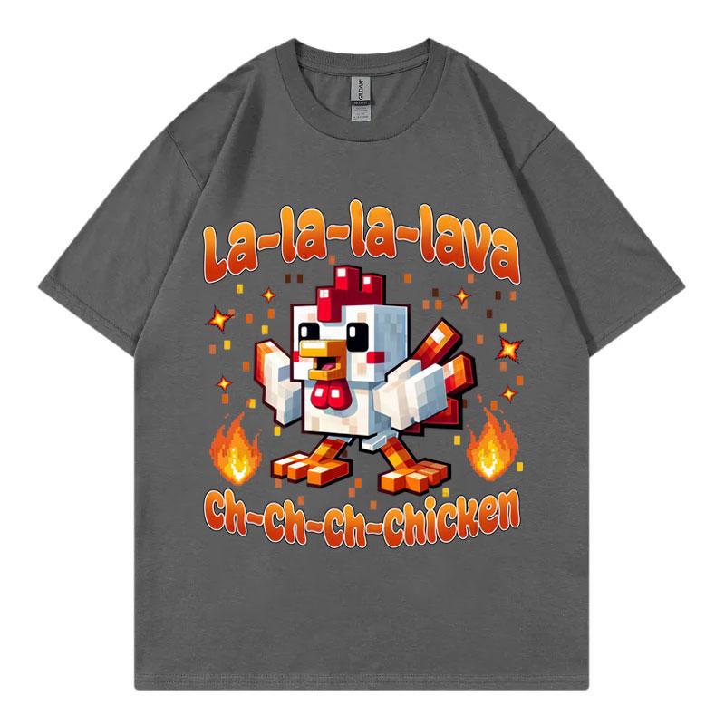 Fashion Lava Chicken Movie Funny T Shirt Men Women Clothing Harajuku Cartoon Short Sleeve T-shirt Summer Casual Cotton T-shirts