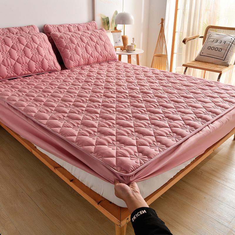 Waterproof Mattress Cover Thick Quilted Fitted Bed Sheet Fashion Printed Bedding Non-slip Sheet Dust Cover