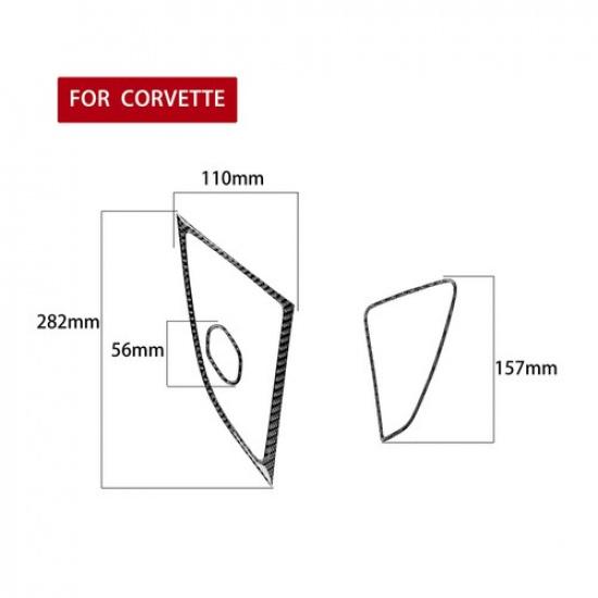 3Pcs For Chevrolet Corvette C7 2014- Carbon Fiber Door Speaker Cover Trim